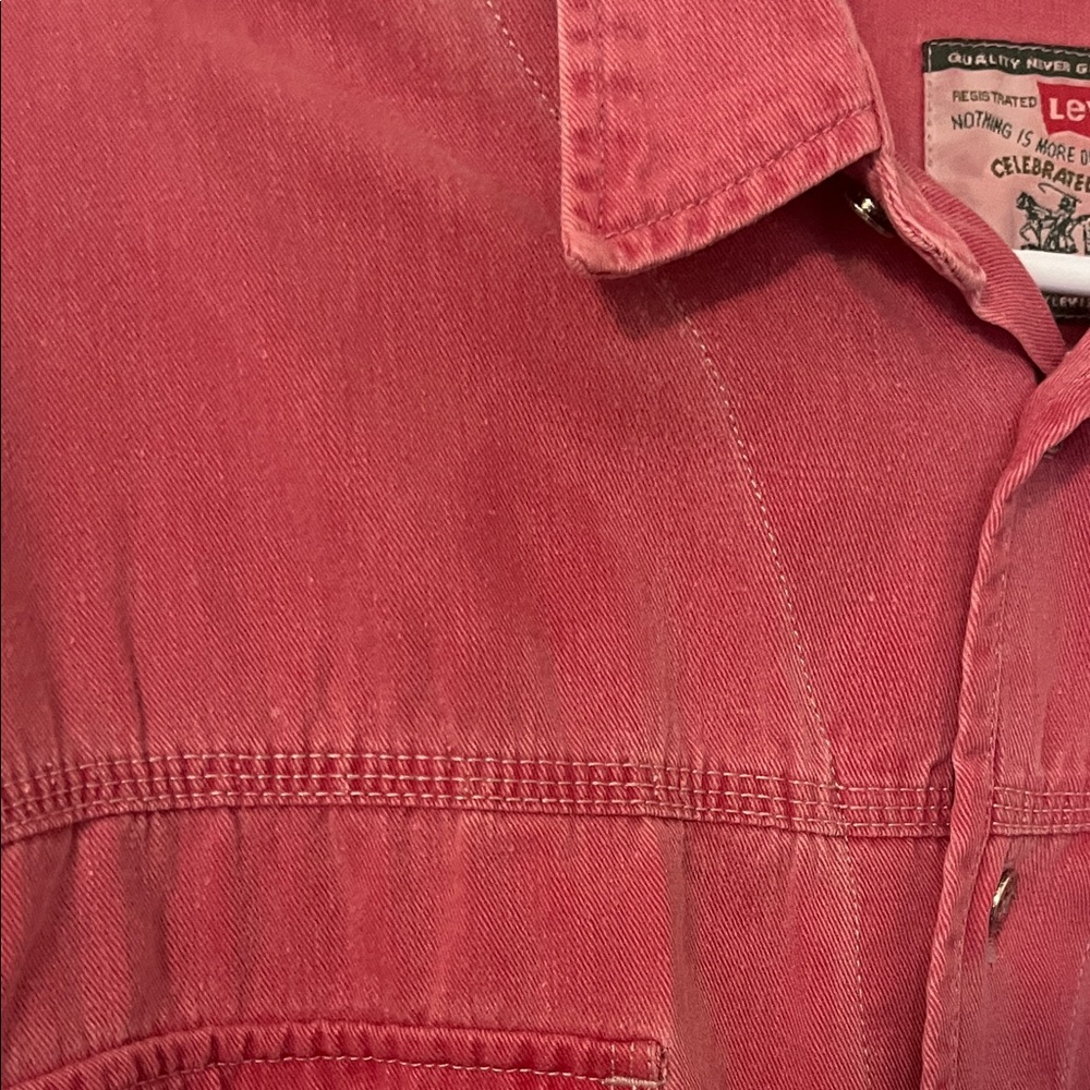 Levi's Washed Red Button-Down Shirt - image 3